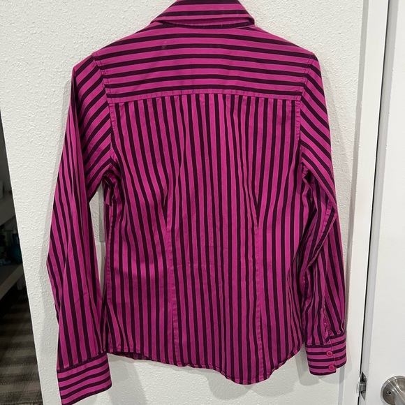 Pink and Black Striped Button-Up Shirt - Picture 3 of 3